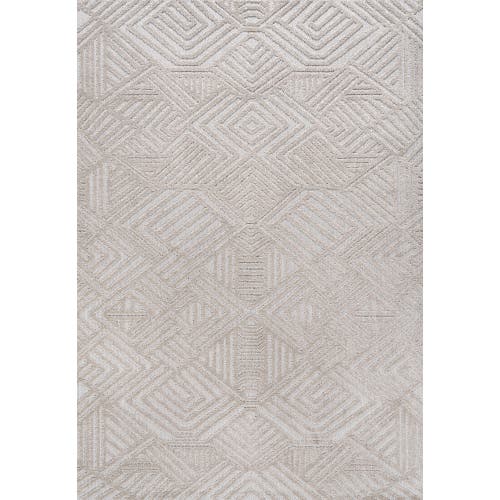 Jonathan Y Jordan High-low Pile Art Deco Geometric Indoor/outdoor Area Rug In Beige