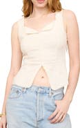 Blu Pepper Lace Trim Button Down Tank