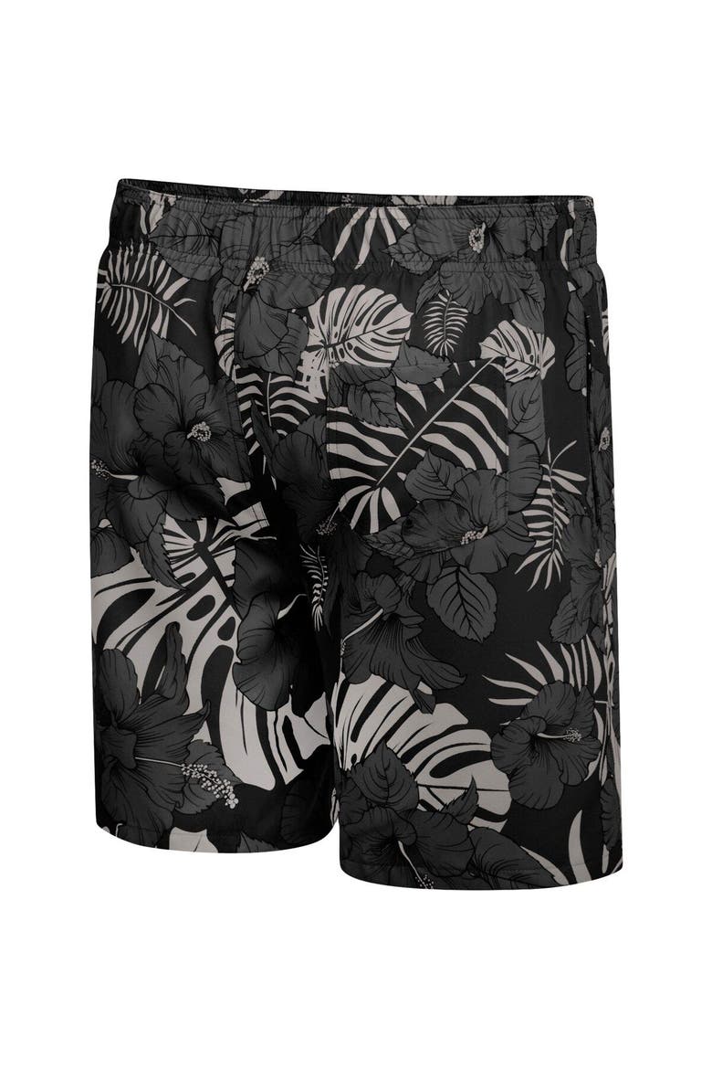 Men's Colosseum Black Army Black Knights The Dude Swim Shorts, Alternate, color, Black