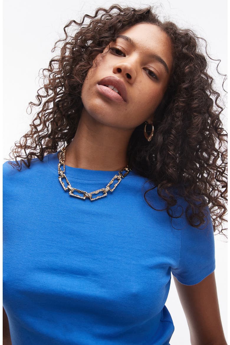 Everyday Shrunken Cotton T-Shirt, Alternate, color, LIGHT BLUE