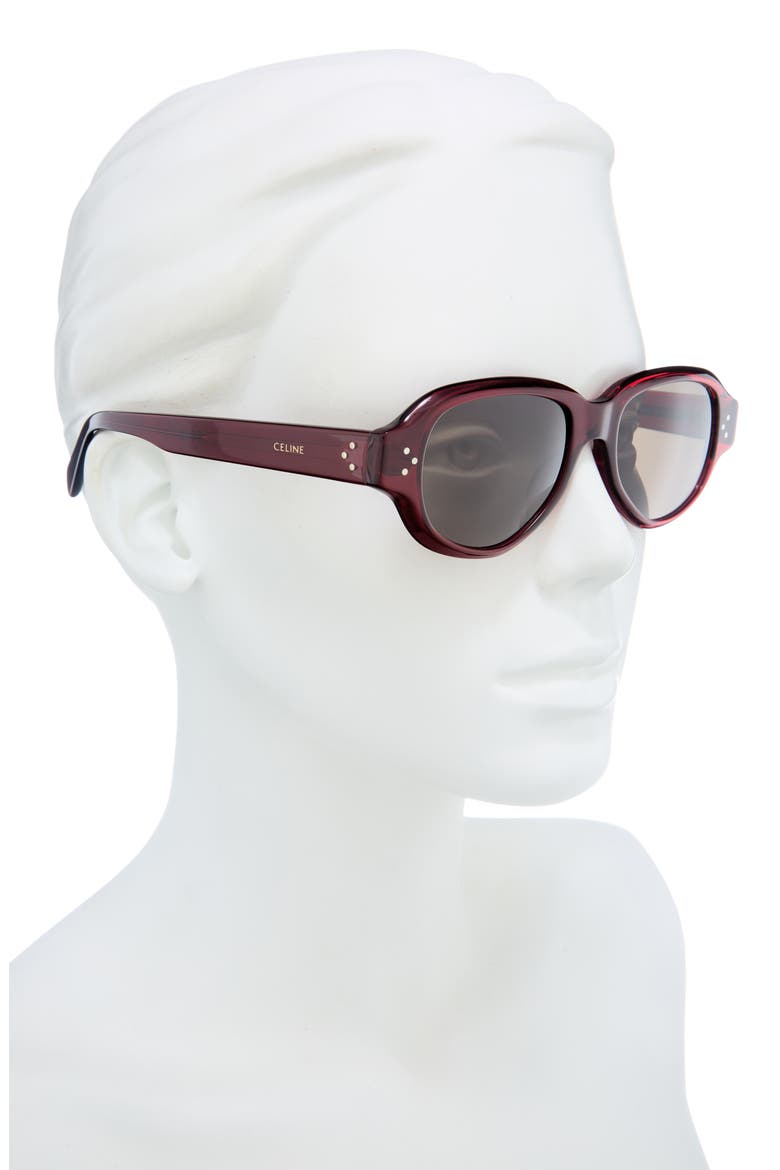 Three Dots Geometric Sunglasses, Alternate, color, SHINY RED / BROWN