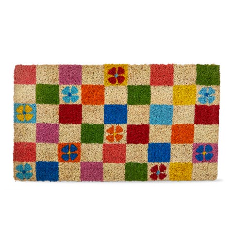 Mod Flower Checker Coir Mat Multi Coir Everyday