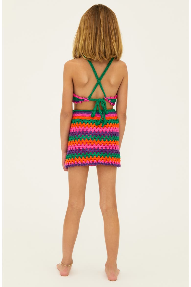 Kids' Lil' Carmen Two-Piece Cotton Crochet Cover-Up Dress, Alternate, color, TECHNICOLOR RAYS