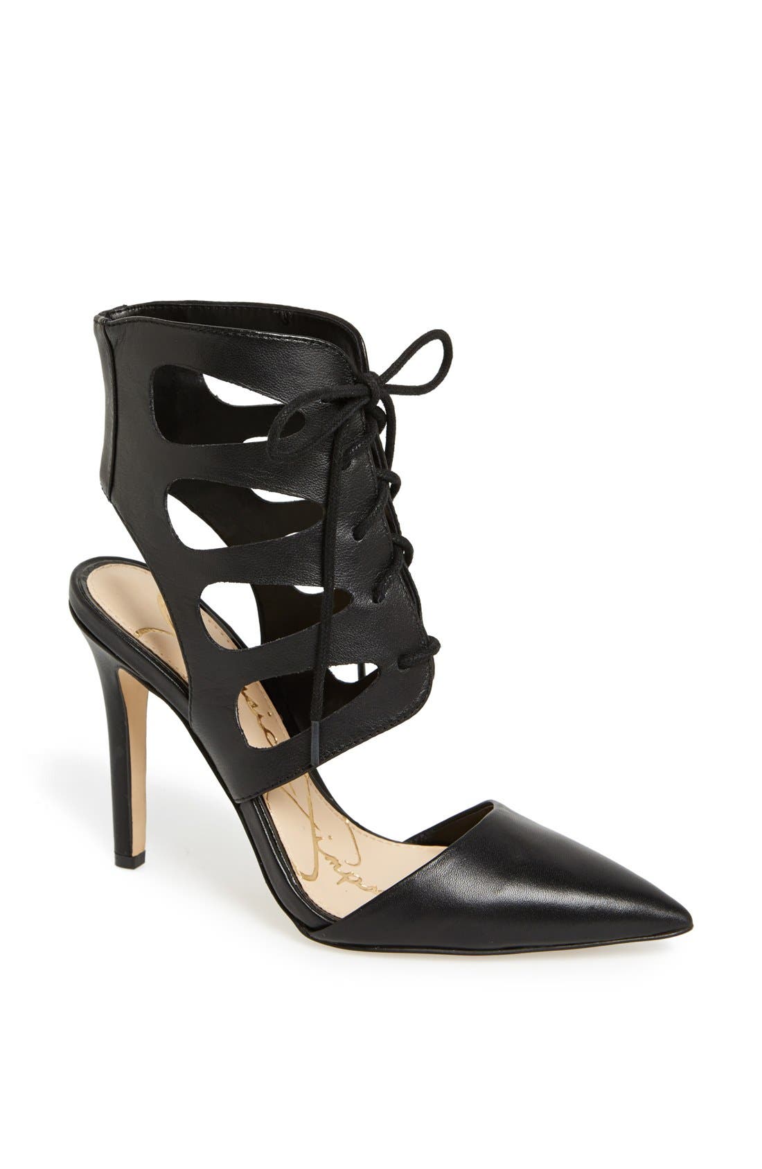 'Cecerre' Caged Pointy Toe Pump, Main, color, BLACK