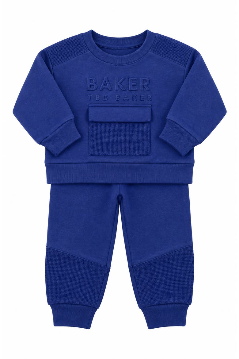 Brushed Fleece Sweatshirt & Joggers Set, Main, color, BLUE