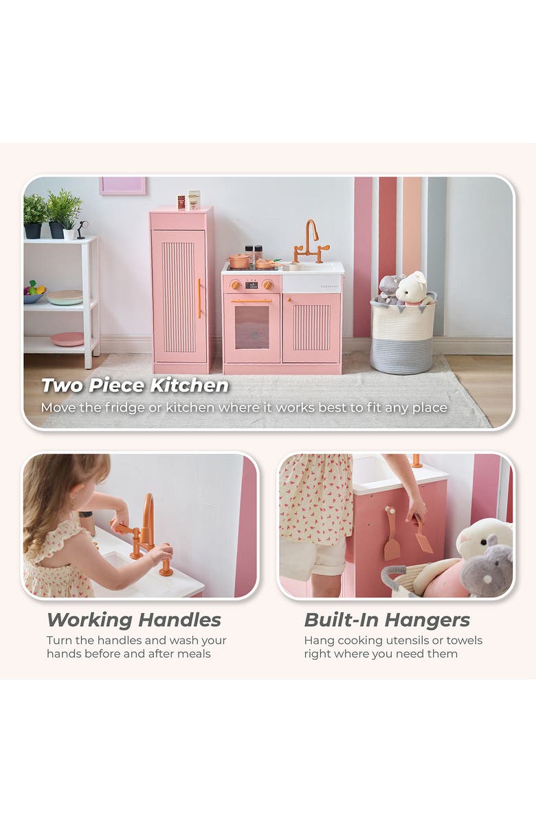 Teamson Kids Little Chef Chester Play Kitchen & Accessories, Alternate, color, Peach