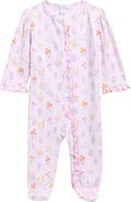 Kissy Kissy Floral Print Pima Cotton Footie