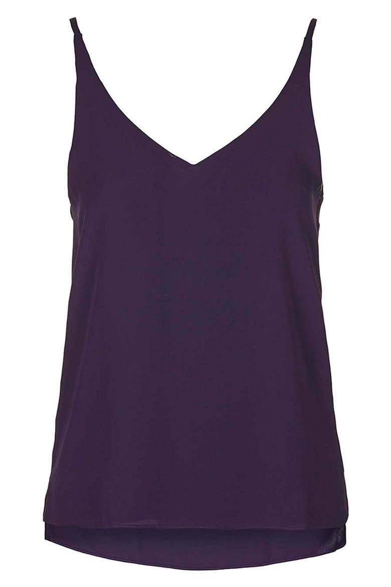 Strappy V-Neck Camisole, Alternate, color, DARK PURPLE