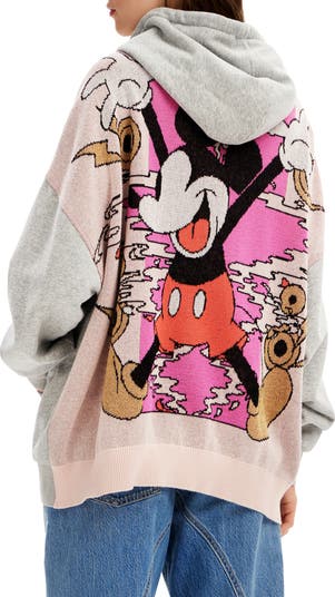 Desigual x Disney Mickey Mouse Cotton Graphic Zip-Up Sweater