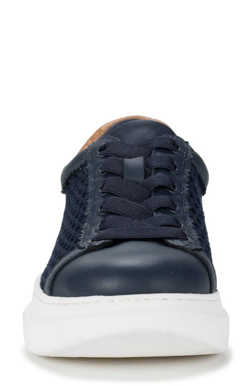 Baretraps Tiara Perforated Wedge Sneaker In Navy Leather