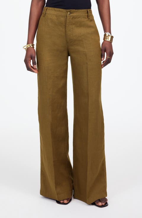 ボトムスその他 PAROSH Women Pants LILLE24D232245008 Brown Amazon.com: Women's Pants Solid Asymmetrical Hem Wide Leg