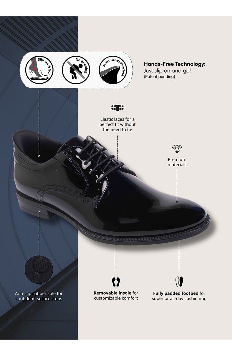 Marc Joseph New York State Street Plain Toe Casual Oxford, Alternate, color, Black Patent