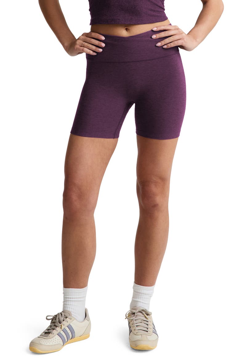 Space Dye Leisure Bike Shorts, Main, color, BRILLIANT BLACKBERRY HEATHER