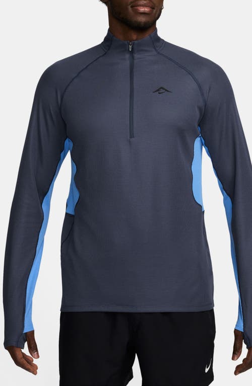 Nike Men's Trail Dri-fit 1/2-zip Mid Layer Top In Thunder Blue/university Blue