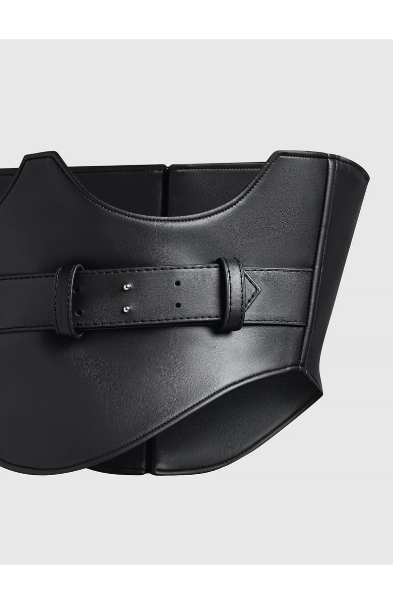 Manière De Voir Leather Corset Belt, Alternate, color, Black