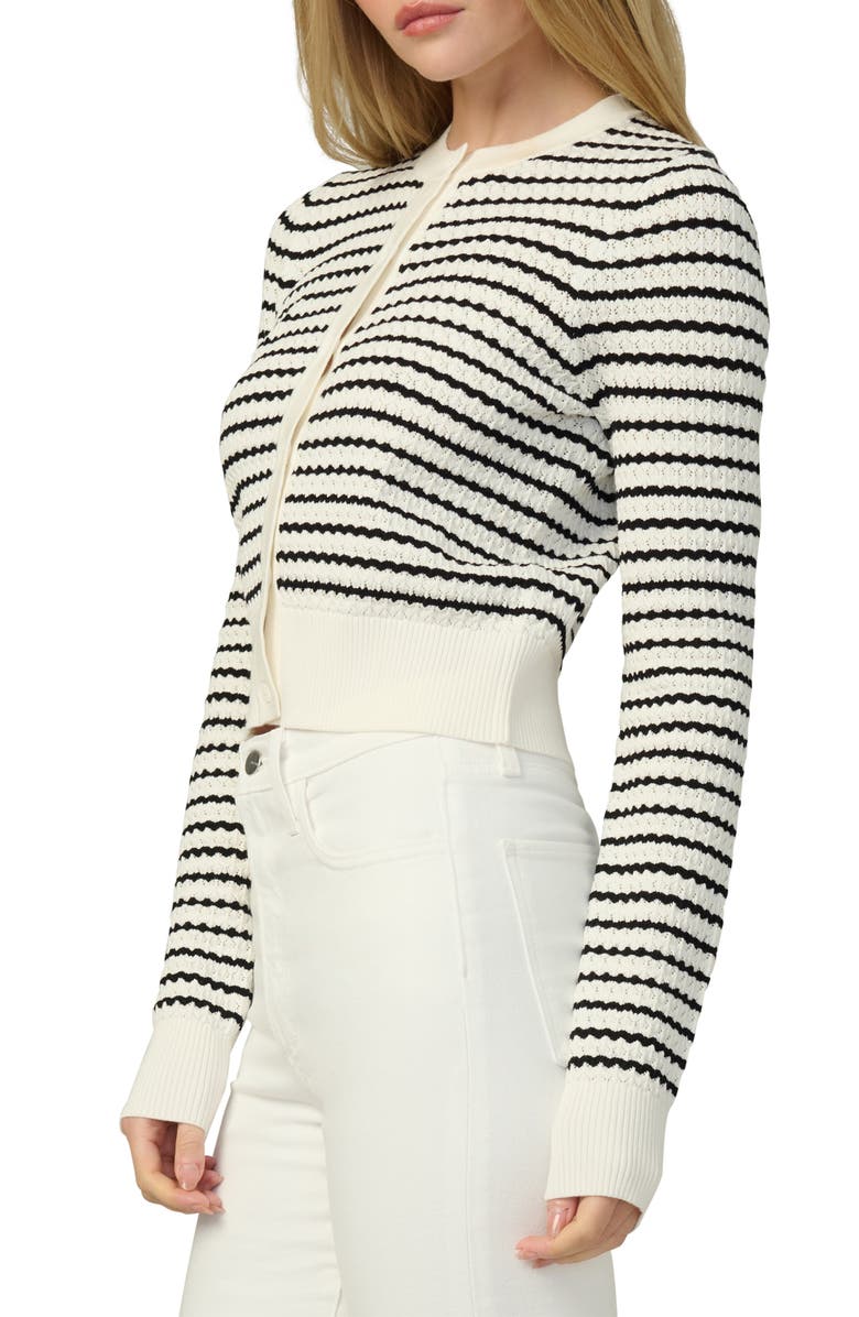 Joe's The Pointelle Dani Cardigan, Alternate, color, Milk/ Black Stripe