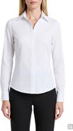 Anne Klein Cotton Blend Poplin Button-Up Shirt