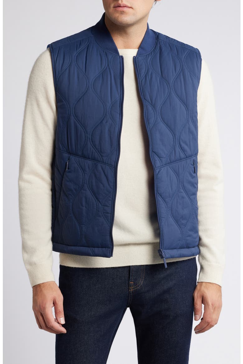 Fresno Flip Water Repellent Reversible Quilted Vest, Main, color, OCEAN DEEP
