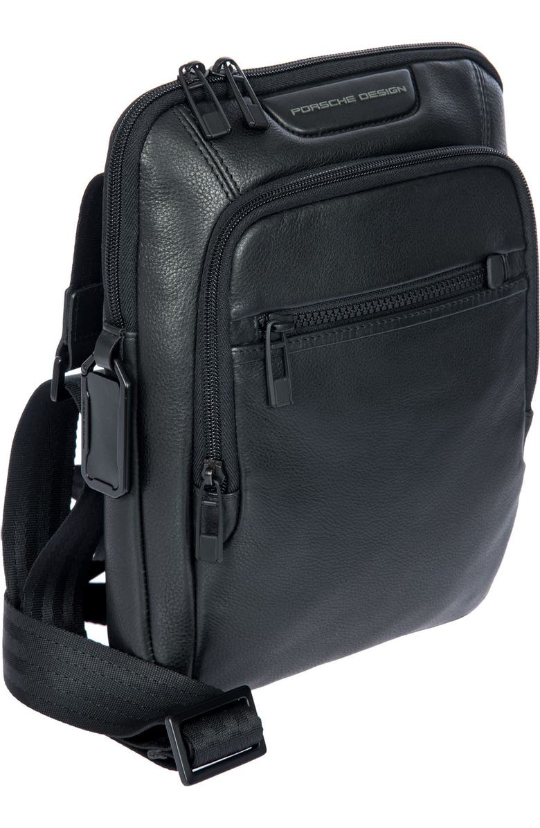 Porsche Design Roadster Leather EVO Shoulder Bag, Alternate, color, Black