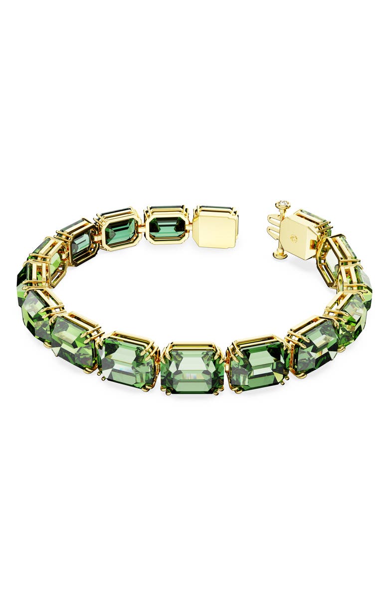 Swarovski Millenia Octagon Cut Crystal Bracelet, Alternate, color, Green