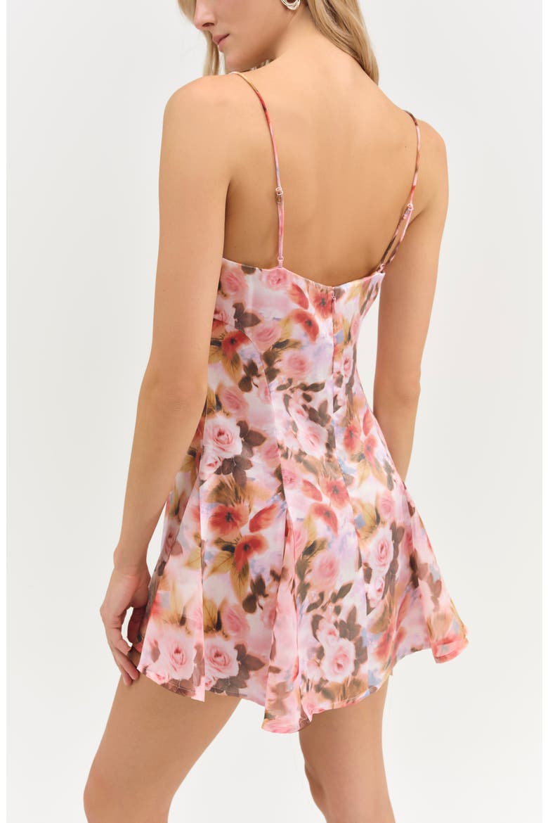 Fallen Floral Print Sleeveless Minidress, Alternate, color, PINK