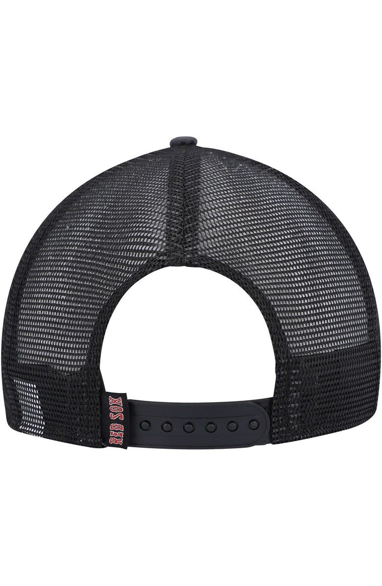 New Era Men's New Era Black Boston Red Sox Repeat A-Frame 9FIFTY Trucker Snapback Hat, Alternate, color,