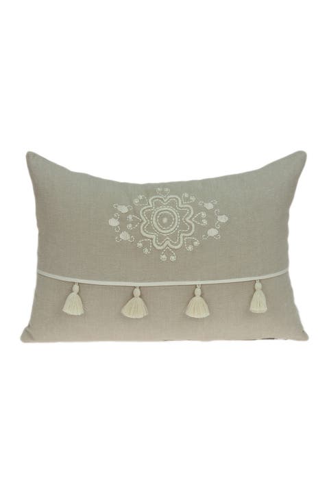 Lea Transitional Pillow - 14" x 20" - Beige