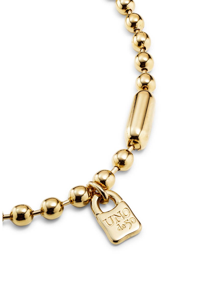 18K Gold-Plated Necklace with Large Spherical Beads, Alternate, color, Gold