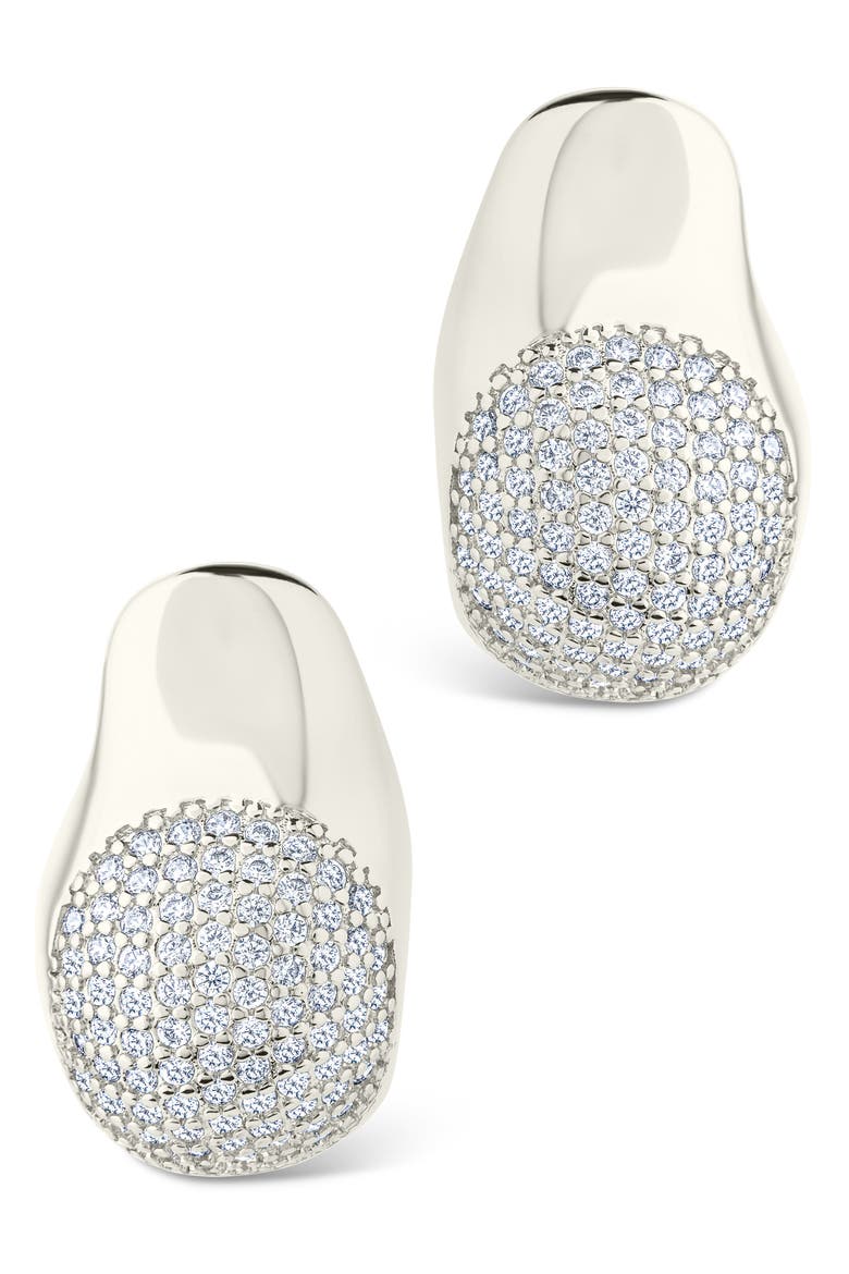 Wesley Pavé Cubic Zirconia Statement Hoop Earrings, Alternate, color, SILVER