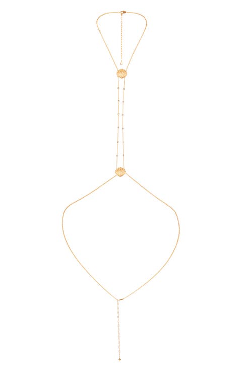 Scallop Shell & Crystal Body Chain