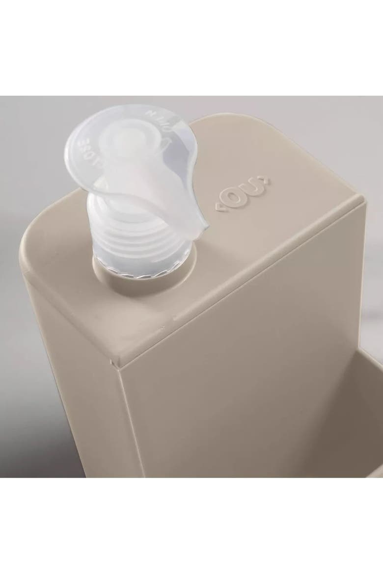 Clear Durable Kitchen Dish Soap Dispenser Organizer with Sponge Holder, 16 oz, Alternate, color, Beige