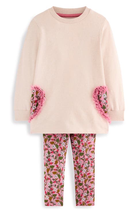 Kids' Heart Sweatshirt Tunic and Leggings Set