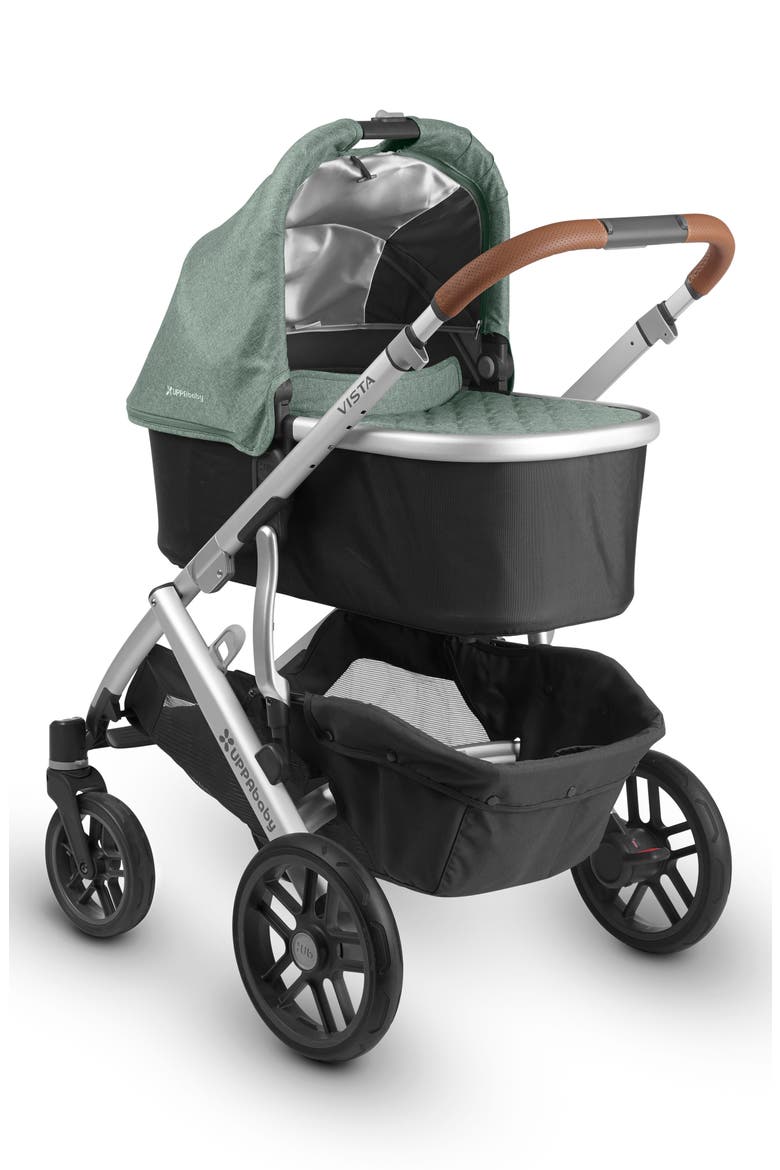 VISTA Aluminum Frame Convertible Complete Stroller with Leather Trim, Alternate, color, EMMETT GREEN/ SILVER