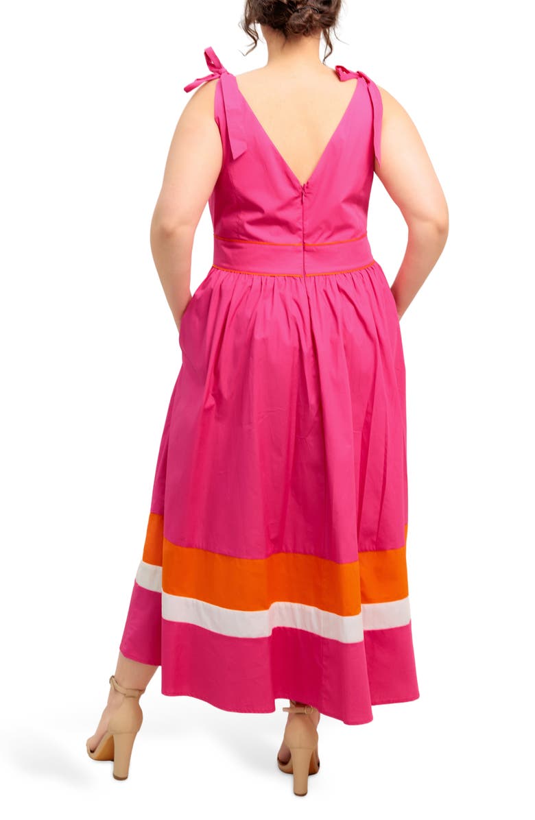 FLYING TOMATO Bow Strap Midi Dress, Alternate, color, Fuchsia Orange