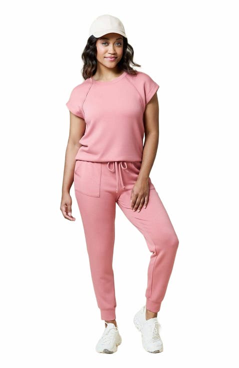 Athleisure PureDream Short Raglan Crew Neck Jogger Set