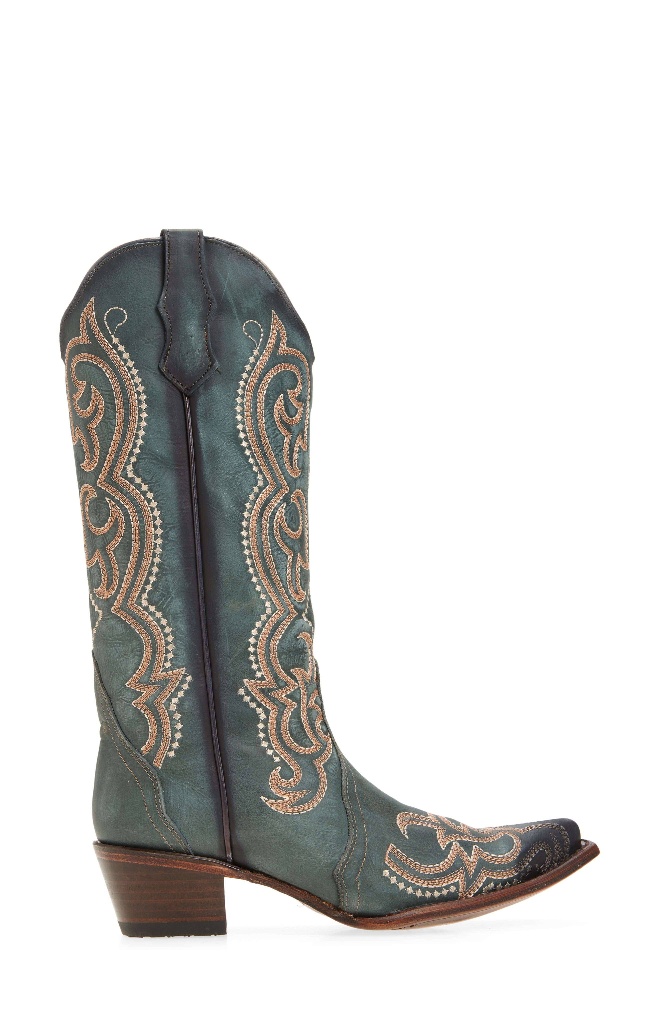 CIRCLE G Knee High Western Boot, Alternate, color, Blue Jean