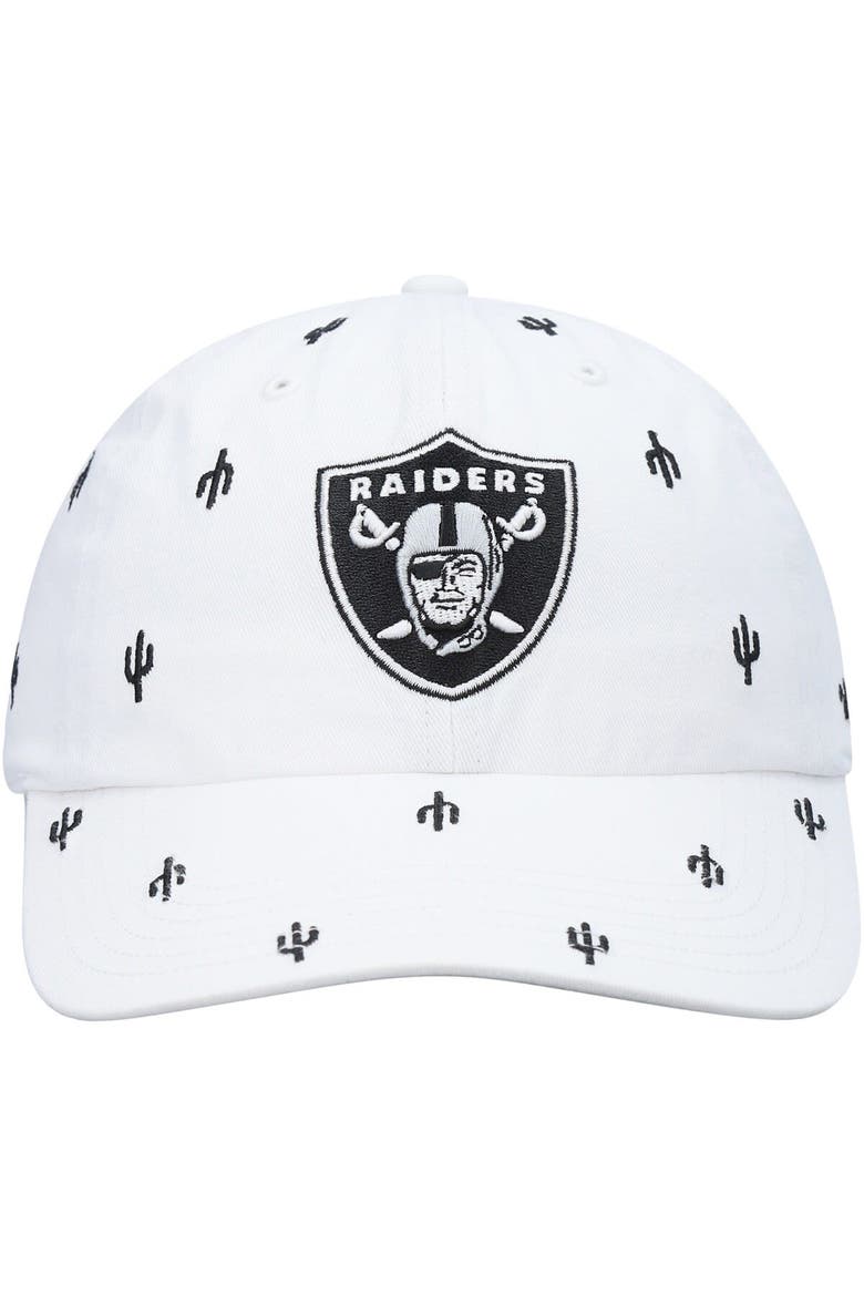 Women's '47 White Las Vegas Raiders Confetti Clean Up Adjustable Hat, Alternate, color, White