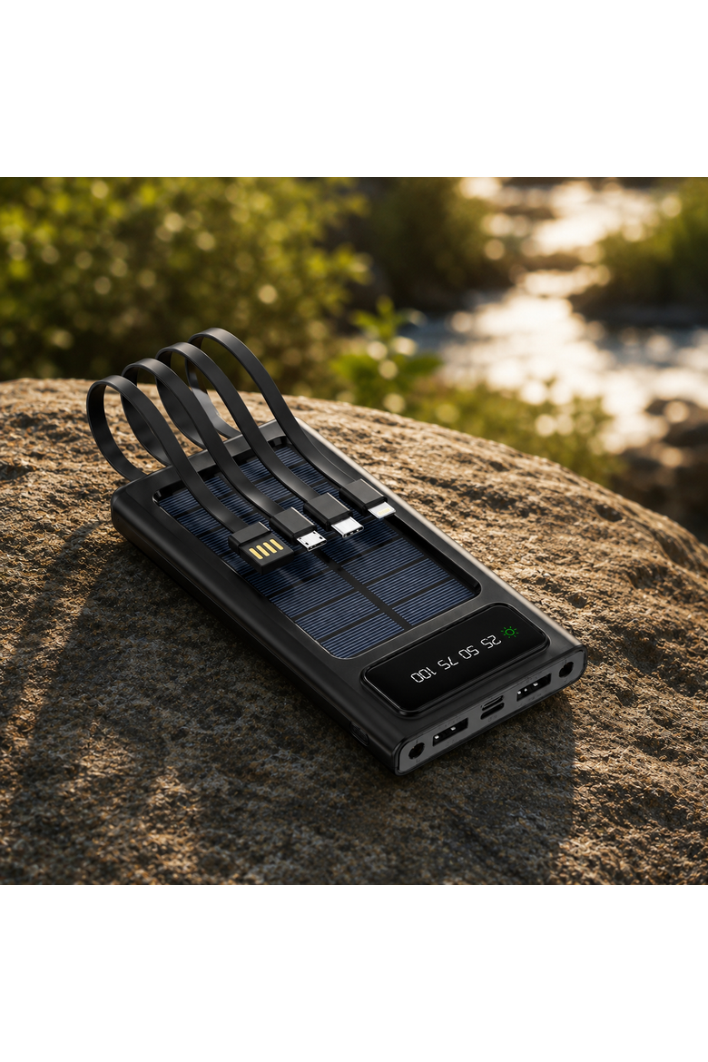 LED Portable Solarsync Power Bank, Alternate, color, Black