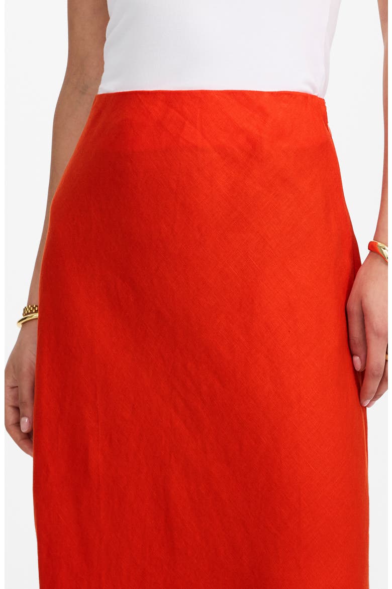 Linen Maxi Slip Skirt, Alternate, color, BRIGHT FLAME