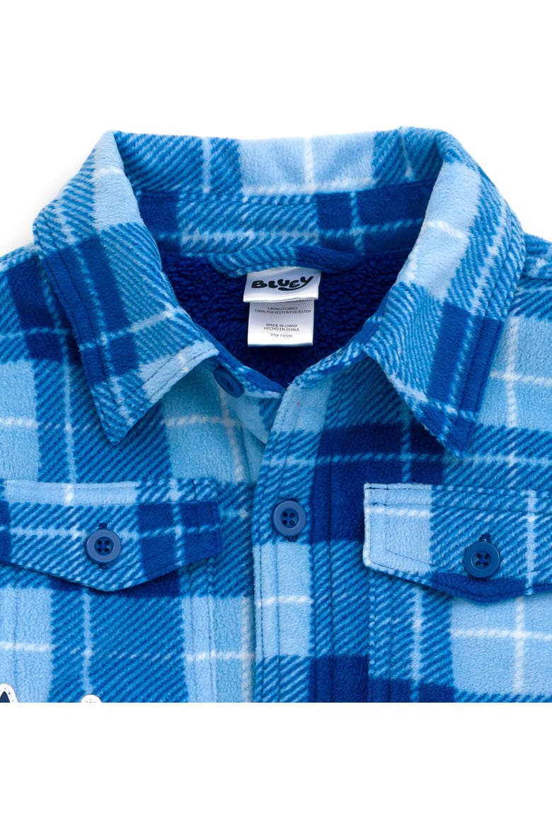 Button Front Shacket, Alternate, color, Bluey Bingo Blue Plaid