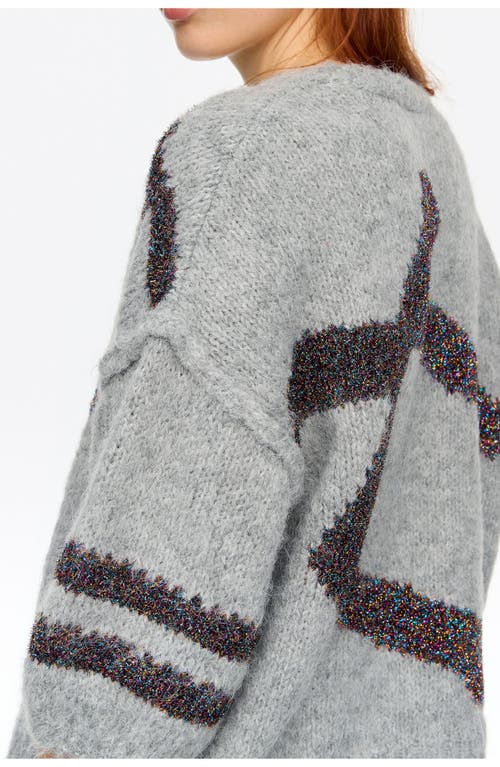 Bimba Y Lola Light Gray Tinsel Balloon Sweater In Gray