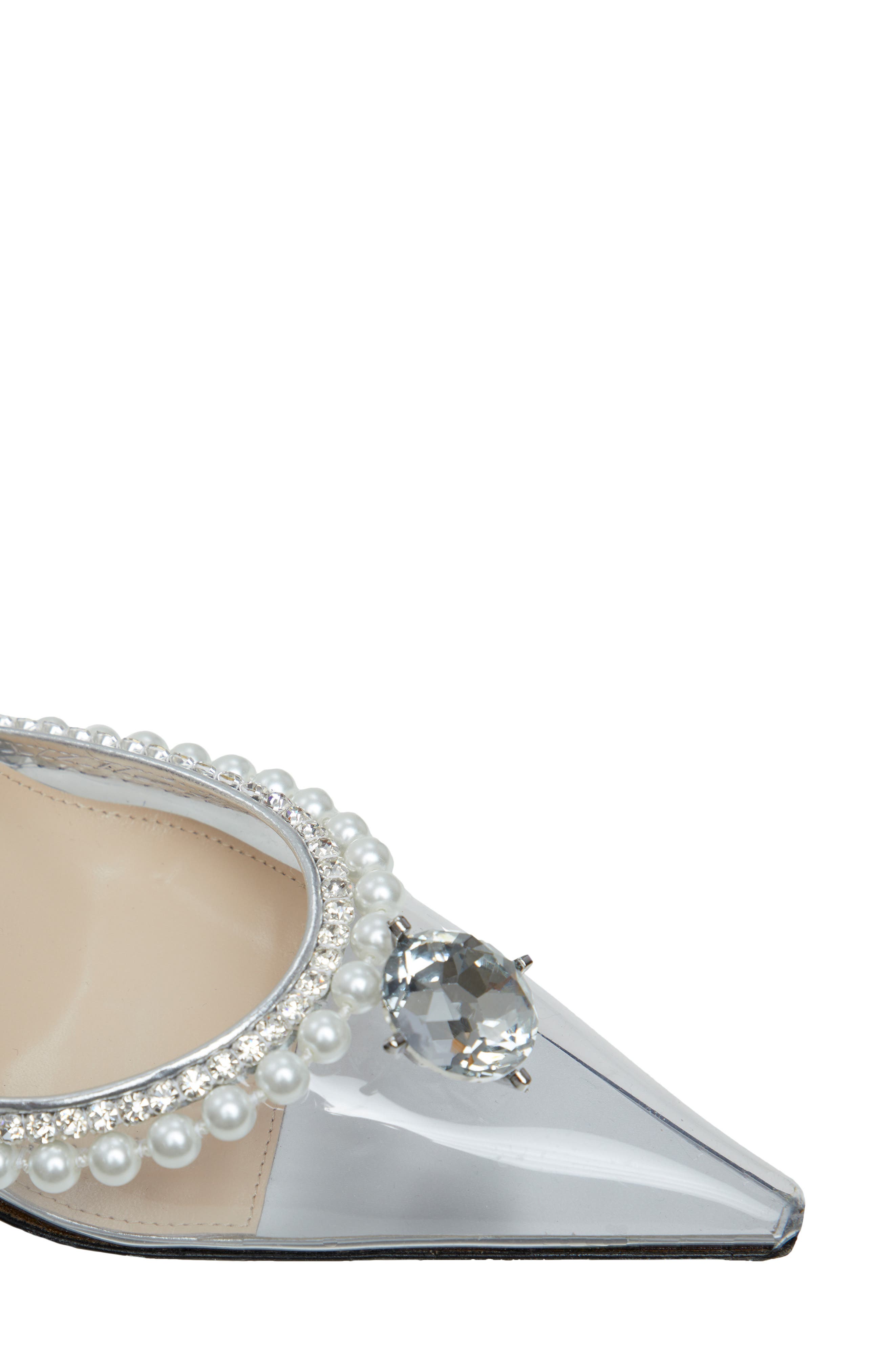 Mach & Mach Diamond of Elizabeth Imitation Pearl Pointed Toe Pump, Alternate, color, 