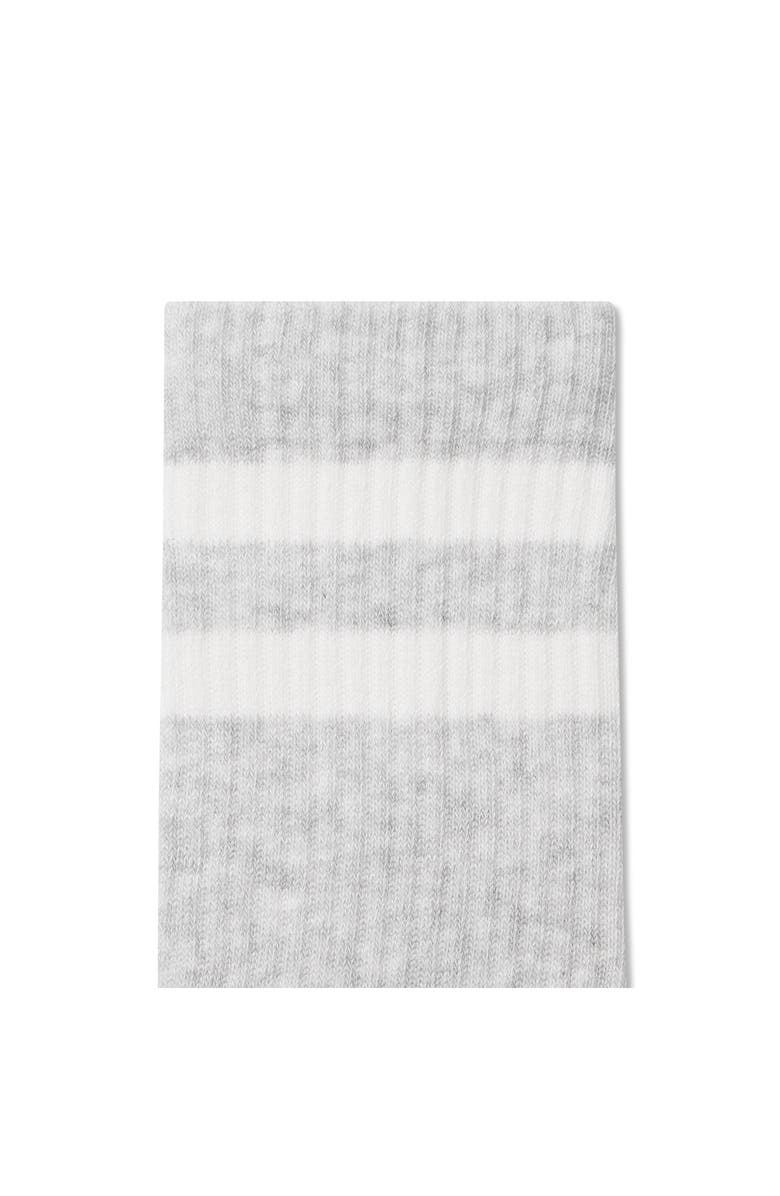 Bombas Vintage Stripes Half Calf Crew Socks, Alternate, color, Varsity Grey Heather