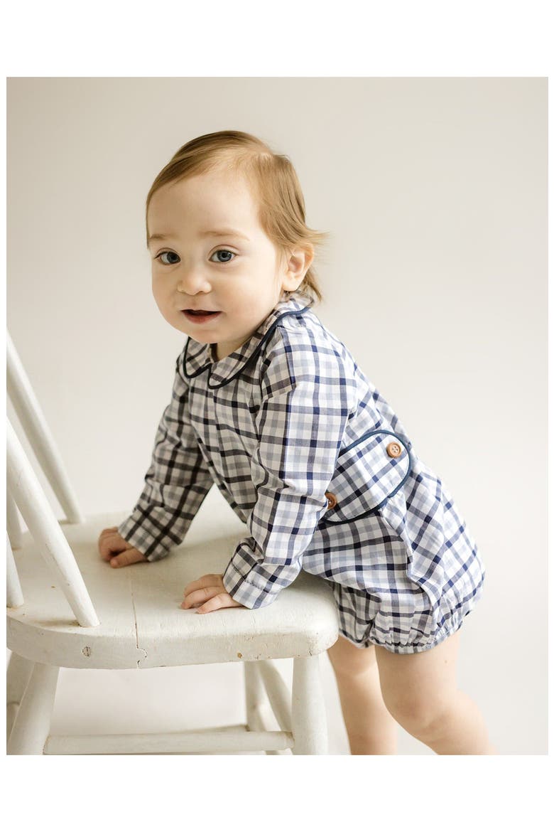 Oliver Bubble Romper, Alternate, color, Blue Multi