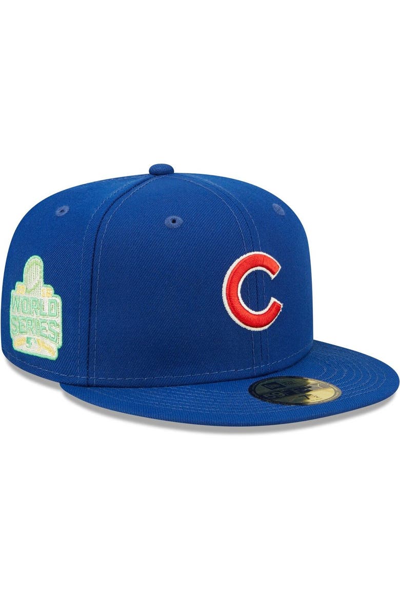 Men's New Era Royal Chicago Cubs 2016 World Series Champions Citrus Pop UV 59FIFTY Fitted Hat, Main, color, Royal
