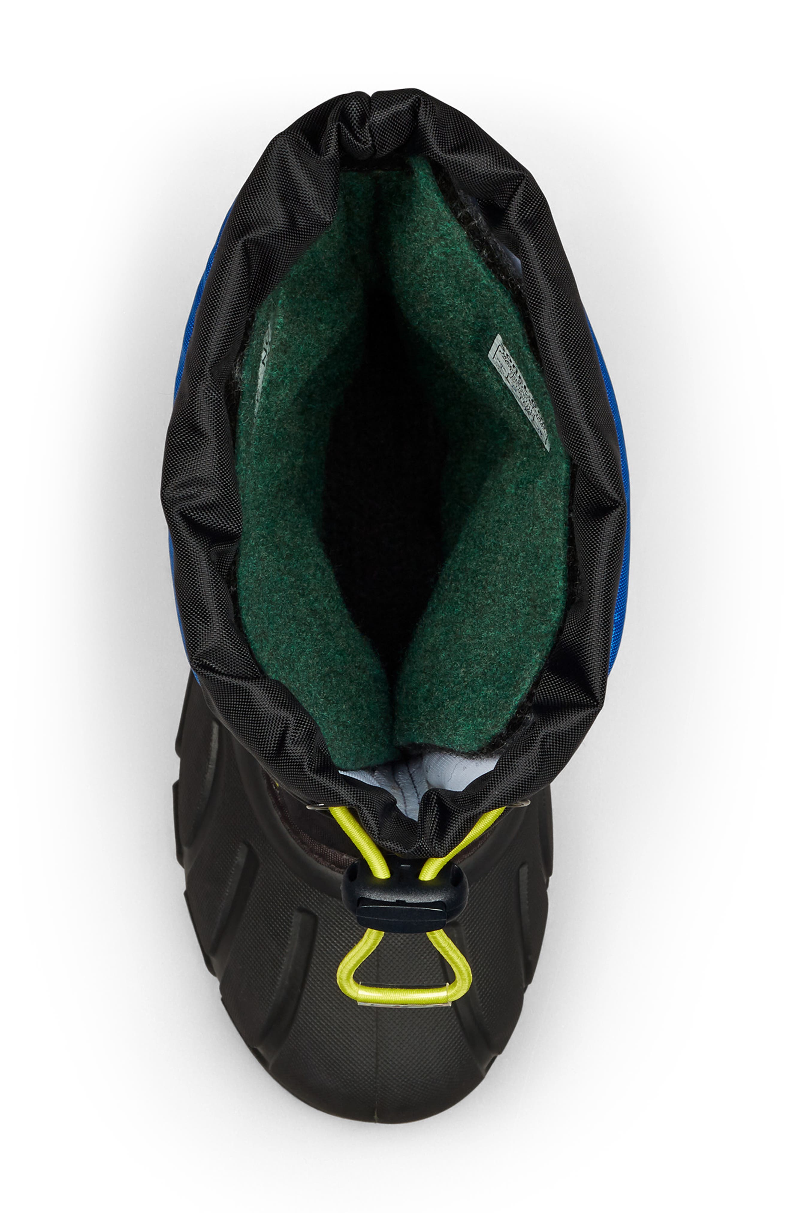 SOREL Kids' Flurry Waterproof Snow Boot, Alternate, color, Black/ Super Blue