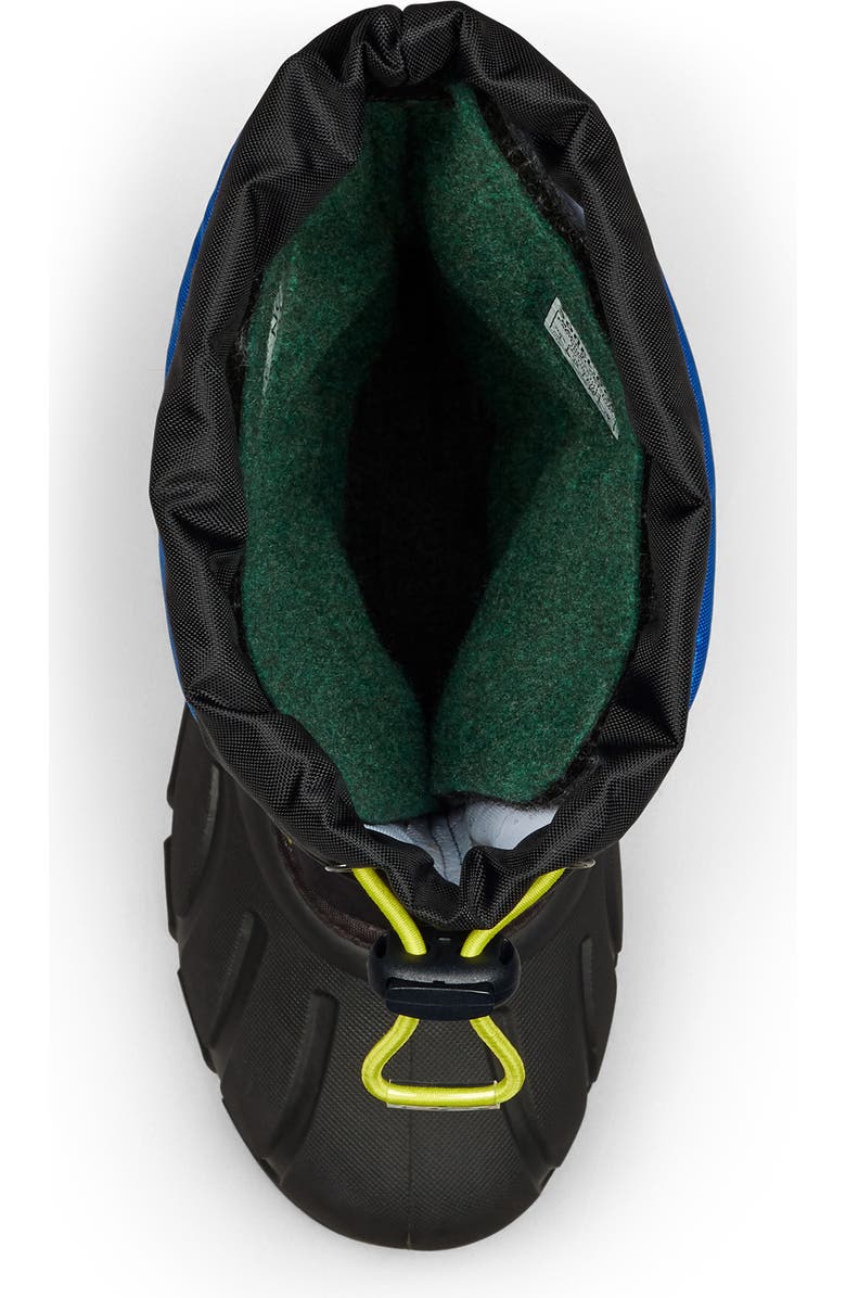 SOREL Kids' Flurry Waterproof Snow Boot, Alternate, color, Black/ Super Blue