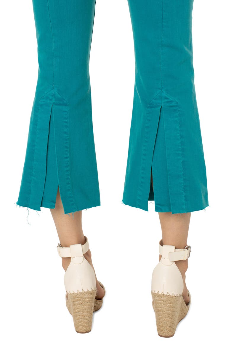 Gia Glider Pull-On Raw Hem Crop Flare Pants, Alternate, color, LAKE BLUE