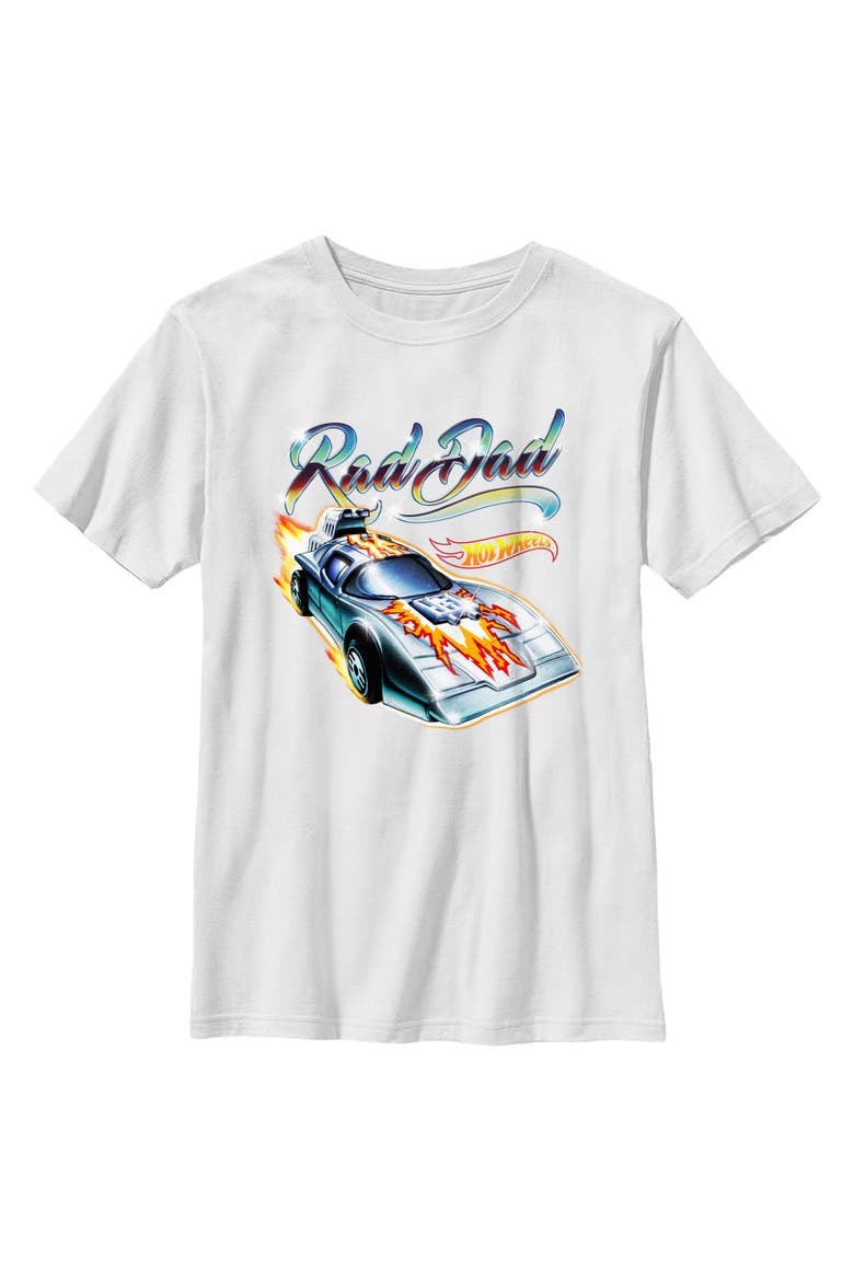Boy's Hot Wheels Rad Dad  Graphic T-Shirt, Main, color, White