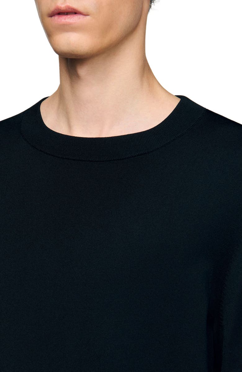 SANDRO Fine knit sweater, Alternate, color, Black